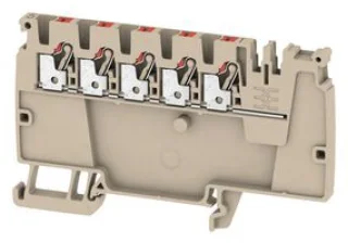 מחבר טרמינל בלוק לפס דין - 5WAY , 2.5MM² , 24A , 800V , GREY
