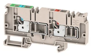 מחבר טרמינל בלוק לפס דין - 2WAY , 6MM² , 41A , 250V , GREY