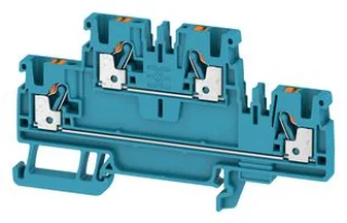 מחבר טרמינל בלוק לפס דין - 4WAY , 2.5MM² , 24A , 800V , BLUE
