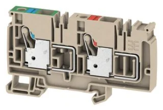 מחבר טרמינל בלוק לפס דין - 2WAY , 10MM² , 57A , 500V , GREY