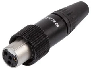 מחבר MINI XLR עם הברגה - נקבה להלחמה לכבל - 4 מגעים