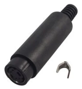 מחבר MINI DIN להלחמה לכבל - נקבה 4 מגעים