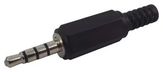 מחבר PL 3.5MM זכר עם 4 מגעים להלחמה לכבל