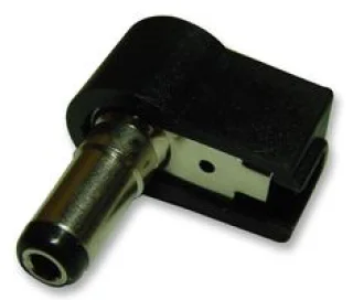 תקע DC זוויתי להלחמה לכבל - קוטר פנימי 2.5MM