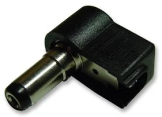 תקע DC זוויתי להלחמה לכבל - קוטר פנימי 2.1MM