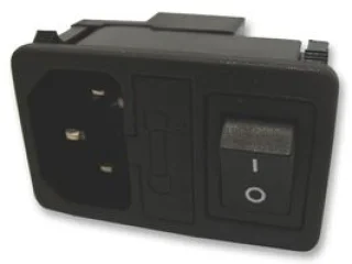 תקע חשמל IEC 10A לפנל עם בית פיוז ומפסק