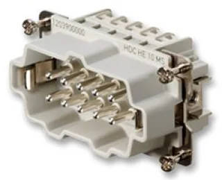 מחבר HD - זכר להברגה לכבל - 10 מגעים - HDC HE 10 MS