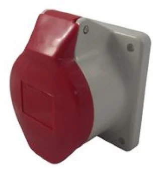 מחבר חשמל תעשייתי אדום - נקבה לחיבור לפנל - 3P+N+E , 400VAC , 16A