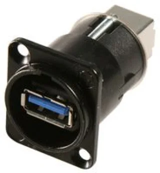 מתאם לפנל - (NAUSB3-B - USB 3.0 A (F) ~ USB 3.0 B (F
