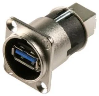 מתאם לפנל - (NAUSB3 - USB 3.0 A (F) ~ USB 3.0 B (F