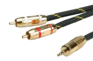 כבל אודיו - (ROLINE GOLD - 10M - 3.5MM ST (M) - 2XRCA (M