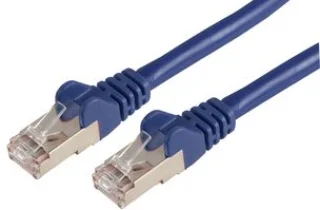 כבל רשת יצוק מסוכך - CAT6A SSTP 15M - בידוד כחול