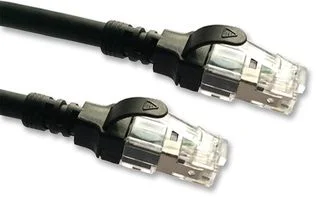 כבל רשת יצוק מסוכך - CAT6A 5M - בידוד שחור