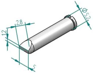 ראש לידית מלחם - ERSA 0102CDLF50 - CHISEL 5.0MM