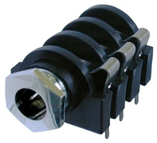 מחבר PL 6.35MM נקבה סטריאו להלחמה לפנל - שחור - NEUTRIK