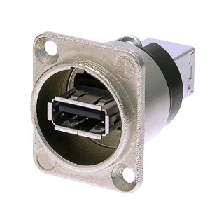 מתאם לפנל - (NAUSB-W-B - USB 2.0 A (F) ~ USB 2.0 B (F