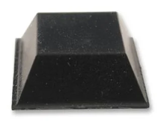 רגליות גומי שחורות נדבקות - פרופיל מרובע - 20.5X7.6 מ''מ - 24 יחידות