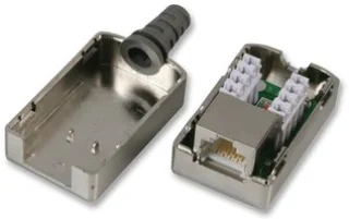 מחבר RJ45 8P8C - נקבה לנעיצה לכבל - CAT6 - מסוכך