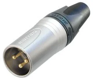 מחבר XLR תקע 3 פינים - להרכבה על כבל - מגעים מצופים זהב