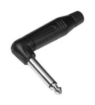 מחבר PL 6.35MM זכר להלחמה לכבל - מונו - זוויתי שחור - AMPHENOL