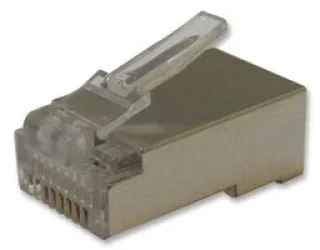 מחבר מסוכך RJ45 8P8C - זכר ללחיצה לכבל - CAT5E