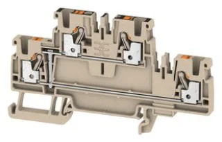 מחבר טרמינל בלוק לפס דין - 4WAY , 2.5MM² , 24A , 800V , GREY