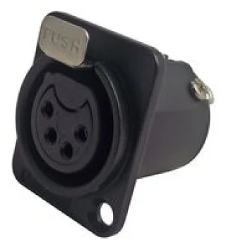 מחבר XLR נקבה להלחמה לפנל - 4 מגעים - AMPHENOL AC4FDZB