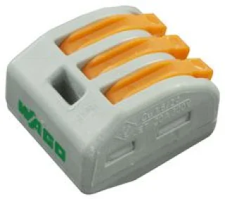 מחבר טרמינל בלוק - CAGE CLAMP 222 - שלושה מגעים