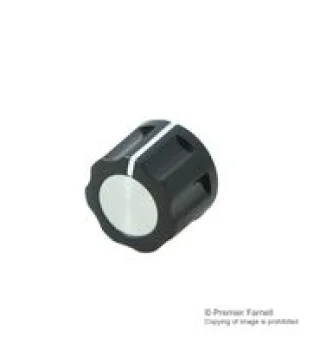 כפתור פלסטיק שחור עם מכסה אלומינים כסוף - 16MM