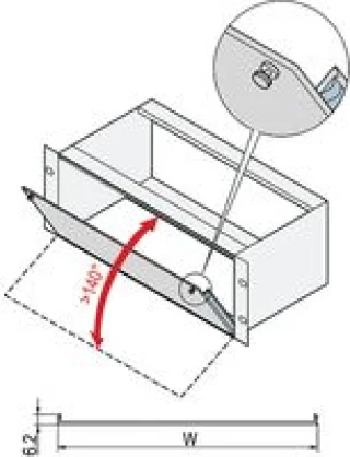 פנל ציר אלומיניום מסוכך למארז 19 אינץ' - 128.4MM X 426.76MM - 3U