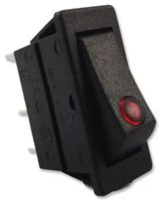 מתג נדנדה מואר אדום SPST On-Off 16A - פאנל