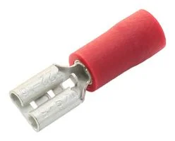 נעל כבל נקבה 4.8MM - אדום - 100 יחידות