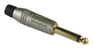 מחבר PL 6.35MM זכר להלחמה לכבל - מונו - כסוף - AMPHENOL
