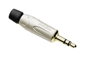 מחבר PL 3.5MM זכר סטריאו להלחמה לכבל - כסוף / זהב - AMPHENOL