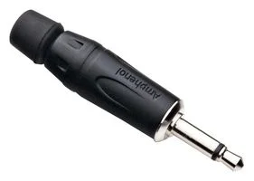 מחבר PL 3.5MM זכר מונו להלחמה לכבל - שחור / כסוף - AMPHENOL