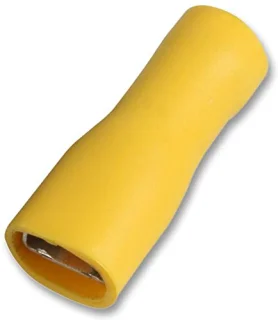 נעל כבל נקבה בידוד מלא 6.3MM - צהוב - 100 יחידות