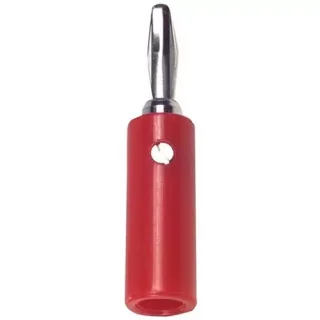 תקע בננה 4MM לכבל - בידוד אדום