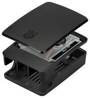 מארז פלסטיק שחור-אפור ל-Raspberry Pi 5 Model B