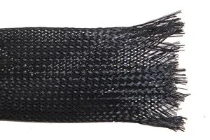 שרוול קלוע מתרחב - פוליאסטר שחור 50mm 25m