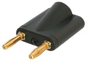 מחבר בננה - תקע, 20A, 50VDC, שחור, הרכבה על כבל