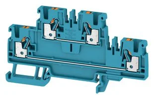 מחבר טרמינל בלוק לפס דין - 4WAY , 2.5MM² , 24A , 800V , BLUE