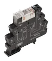 ממסר אלקטרוני עם תושבת לפס דין - 120VAC DPDT 8A
