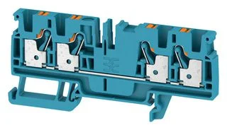 מחבר טרמינל בלוק לפס דין - 4WAY , 4MM² , 32A , 800V , BLUE