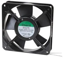 מאוורר צירי AC - 220V-240V, מרובע 120mm x 25mm, מיסב כדורי, 80 CFM