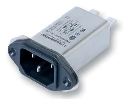 מודול כניסת חשמל מסונן IEC C14, 6A, 250VAC