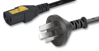 כבל חשמל יצוק עם נעילת 2M , IEC C13 ~ CHINA PLUG - V-LOCK