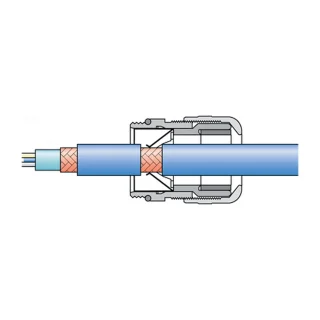 אטם כבל PG9, IP68, 3-8mm, פליז מצופה ניקל