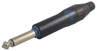 מחבר SWITCH PL 6.35MM זכר להלחמה לכבל - מונו - שחור - AMPHENOL
