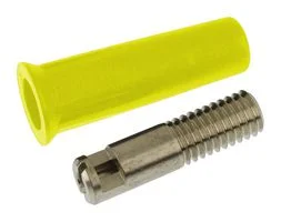שקע בננה 4MM להלחמה לכבל - בידוד צהוב