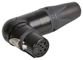 מחבר XLR נקבה זוויתי להלחמה לכבל - 10 מגעים - NEUTRIK